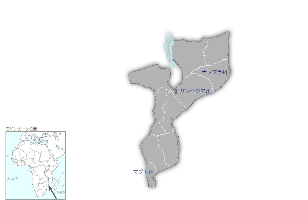 職業訓練センター改善計画の協力地域の地図