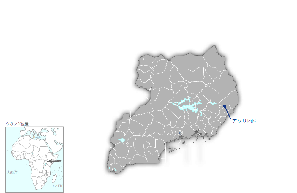 アタリ流域地域灌漑施設整備計画の協力地域の地図