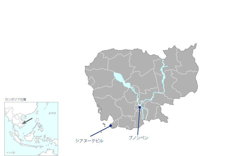 港湾近代化のための電子情報処理システム整備計画の協力地域の地図