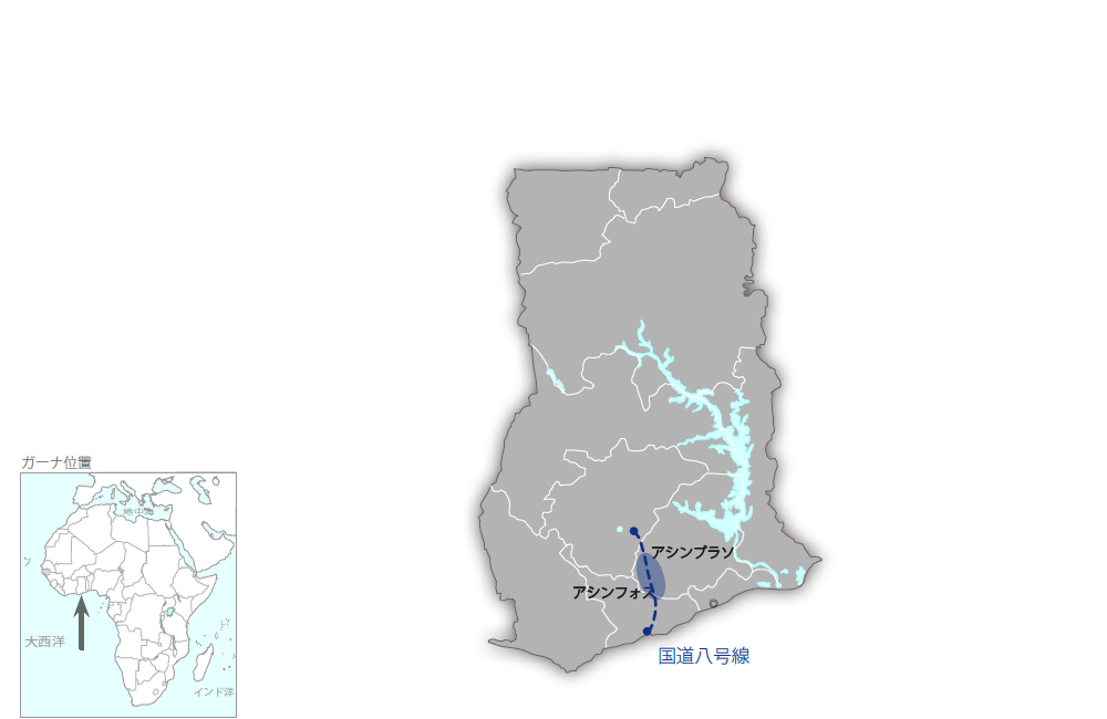 第二次国道八号線改修計画の協力地域の地図