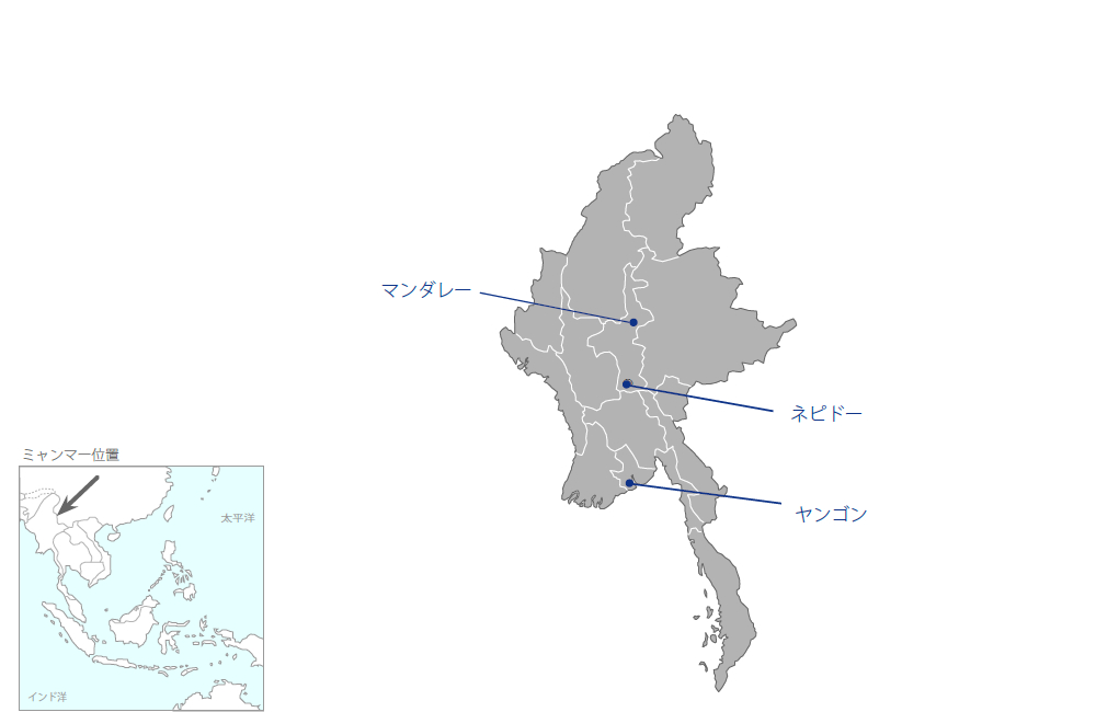 航空機監視システム改良計画の協力地域の地図