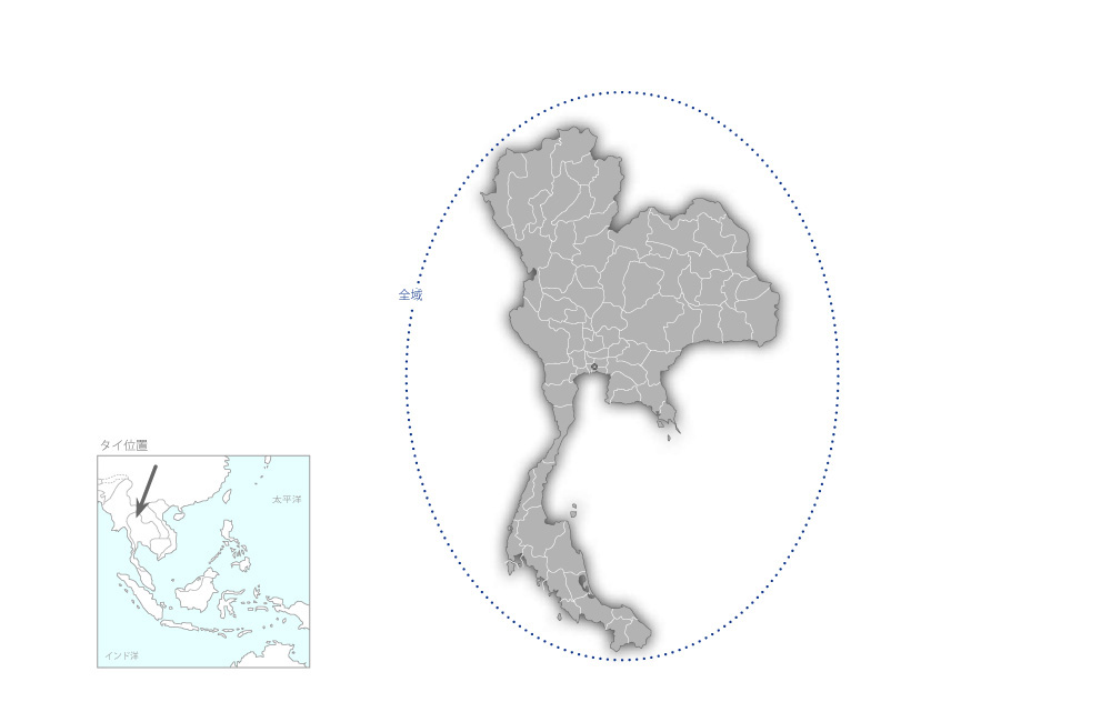 トンネルプロジェクト監理能力向上プロジェクトの協力地域の地図