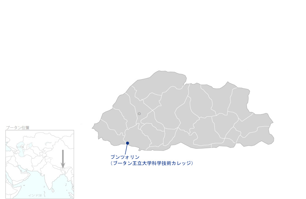 デジタルものづくり工房（ファブラボ）による技術教育・普及促進プロジェクトの協力地域の地図