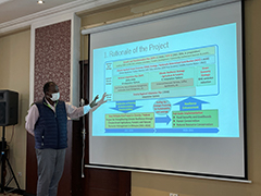 Mr. Addisu, Acting Director of ECCCD, MOA, also one of the project directors delivering a presentation on outline and rationale of the project