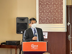 Mr. Kanazawa, Chief Advisors explains the structure of outputs and steps toward achieving project purpose in five years.