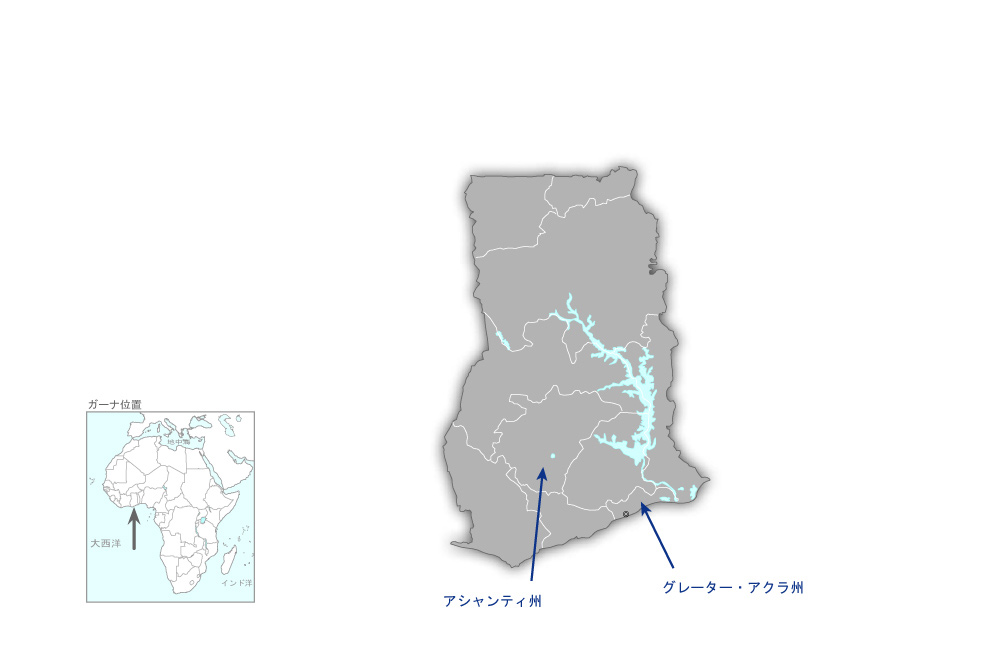 カイゼンを用いた企業振興プロジェクトの協力地域の地図