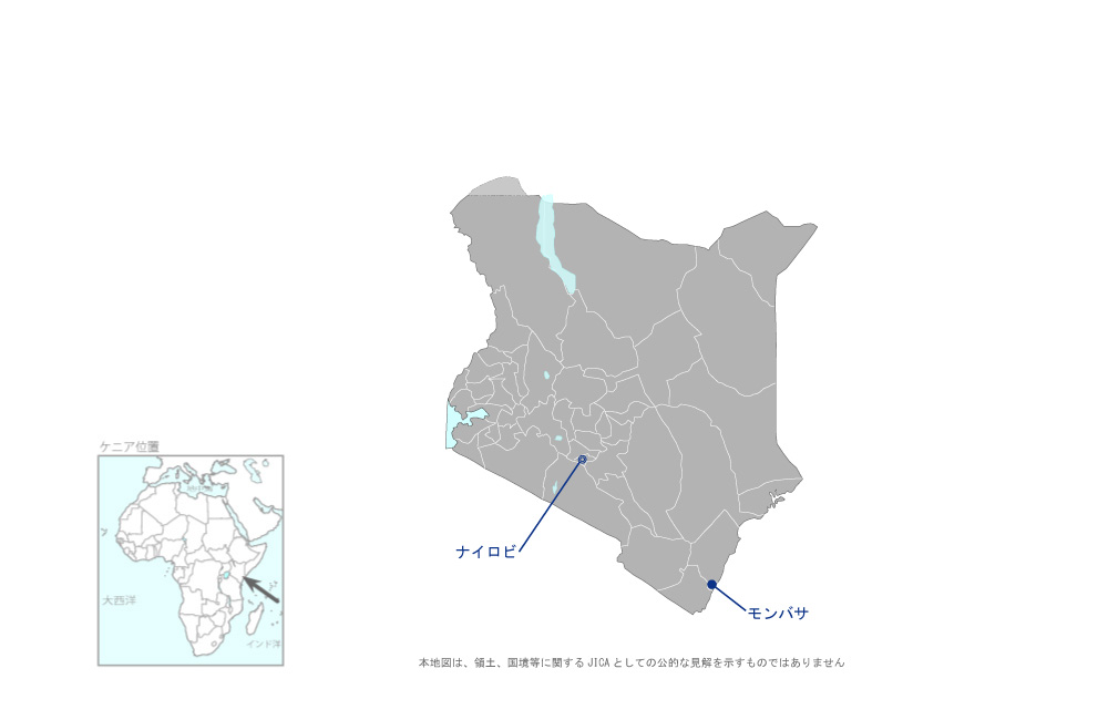 企業競争力強化プロジェクトの協力地域の地図