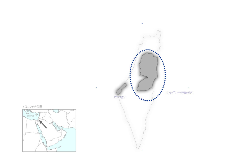 難民キャンプ改善プロジェクトフェーズ2の協力地域の地図