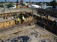 教室棟（A棟）：新設工事　コンクリート打設の状況　2021年5月18日