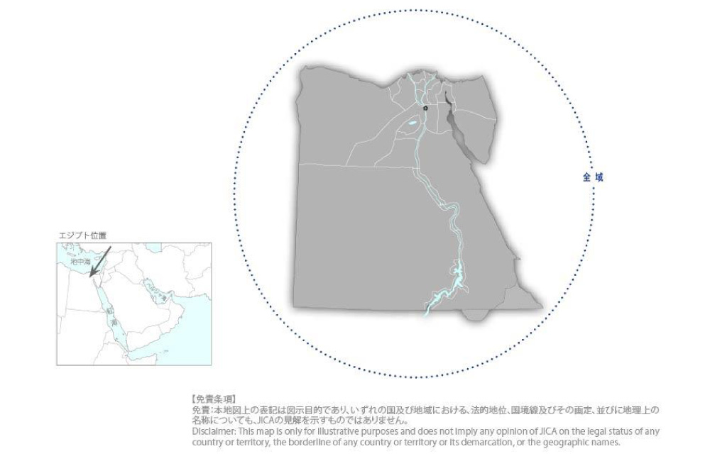 特別活動を中心とした日本式教育モデル発展・普及プロジェクトの協力地域の地図