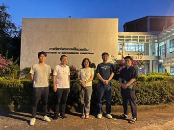 At Khonkaen University Left to right: Mr. Miwa, Dr. Yamada, Dr. Pairaya, Dr. Kubota, Mr. Urasaki