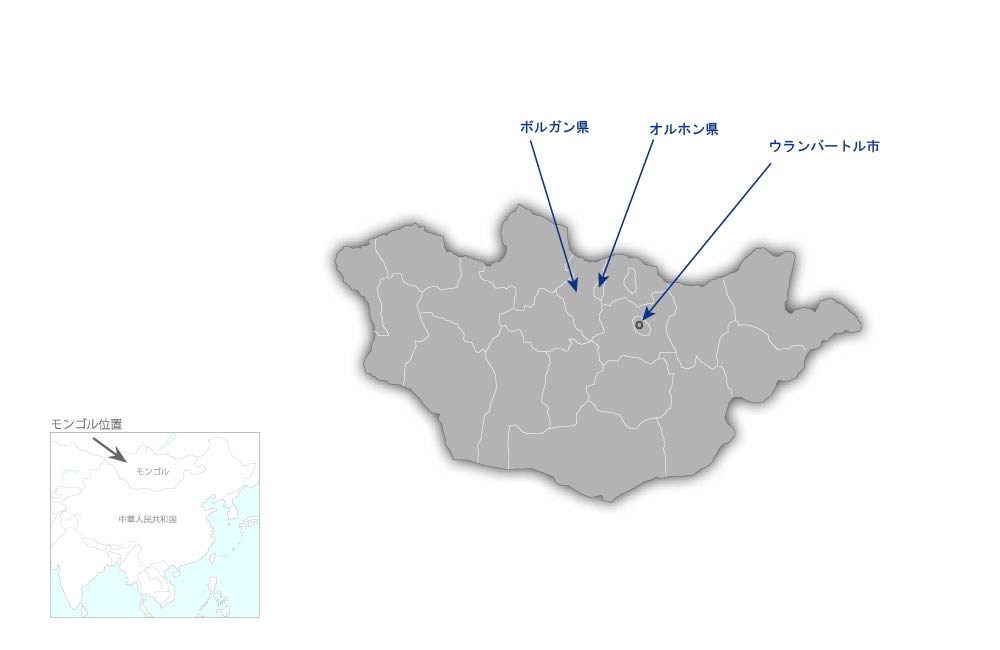 医師及び看護師の卒後研修強化プロジェクトの協力地域の地図