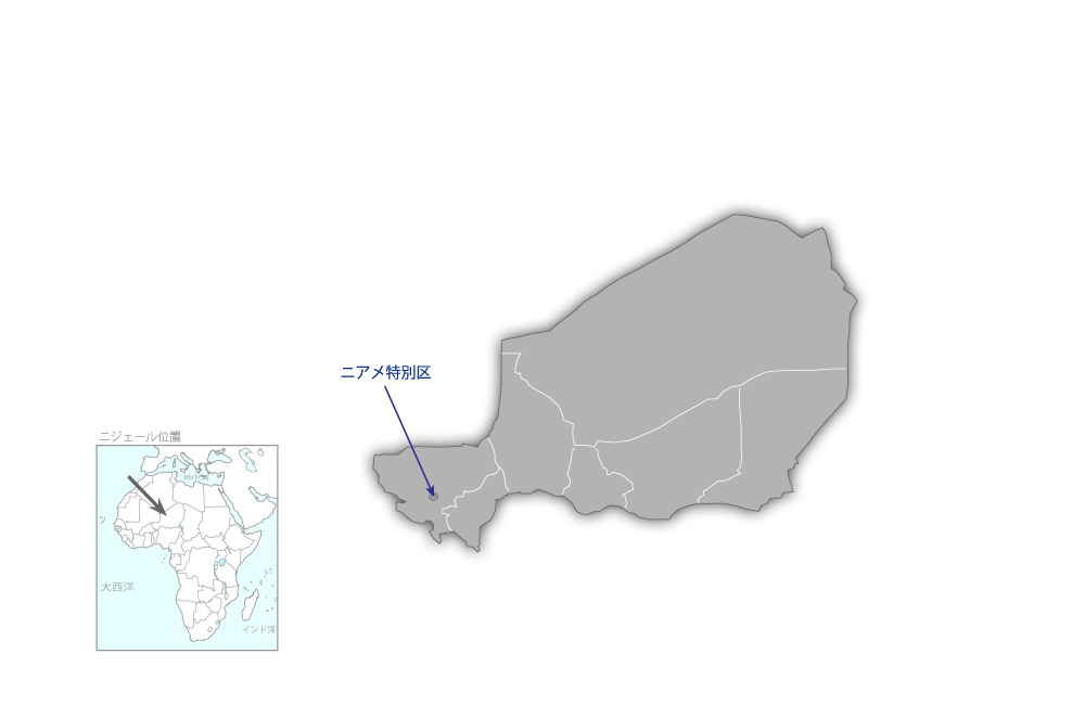 灌漑稲作振興のための農業水利整備公社機能強化計画の協力地域の地図