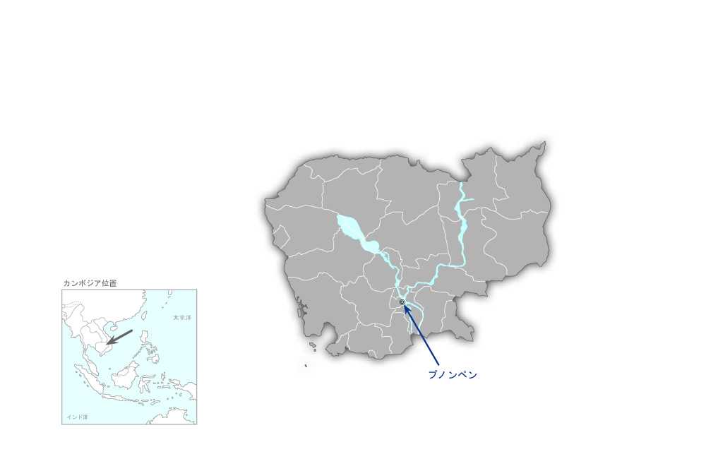 プノンペンにおける下水道整備計画の協力地域の地図