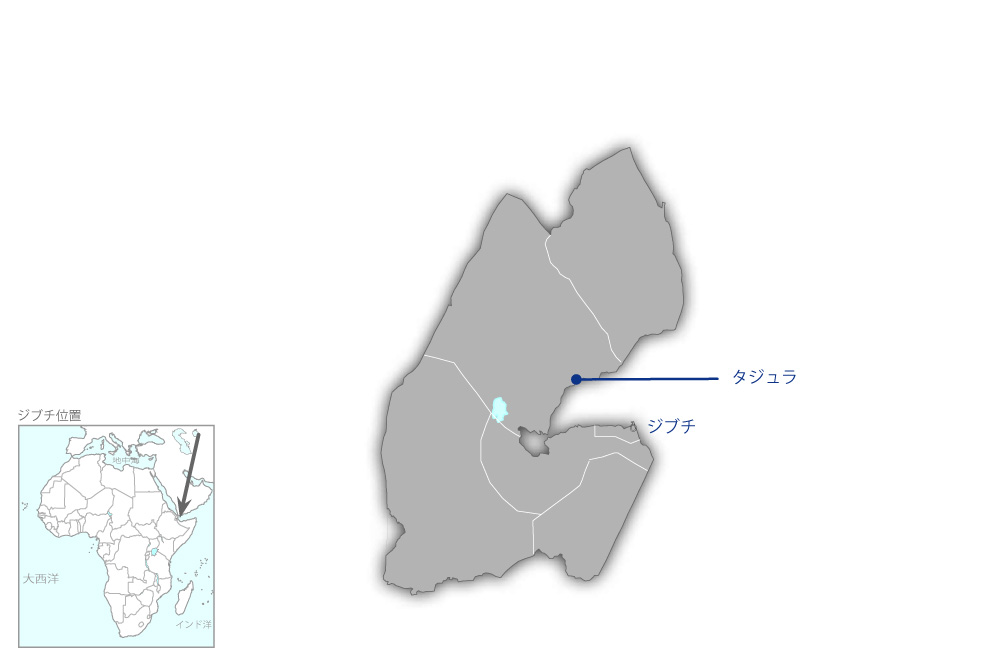 タジュラ湾海上輸送能力強化計画の協力地域の地図