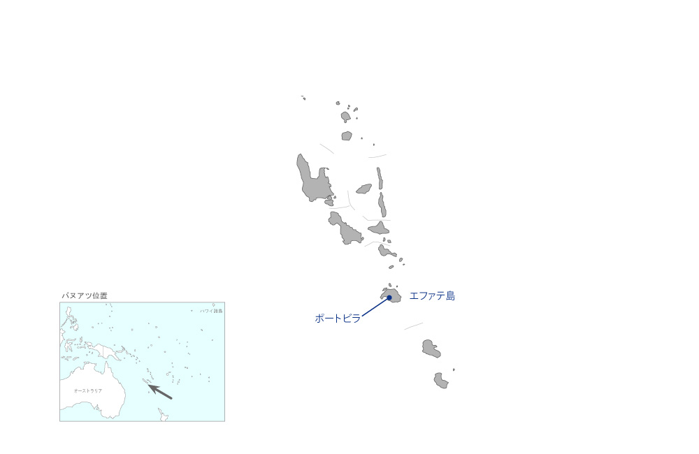 テオウマ橋災害復興計画の協力地域の地図