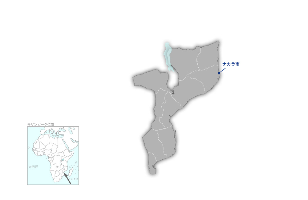 ナカラ緊急発電所整備計画の協力地域の地図