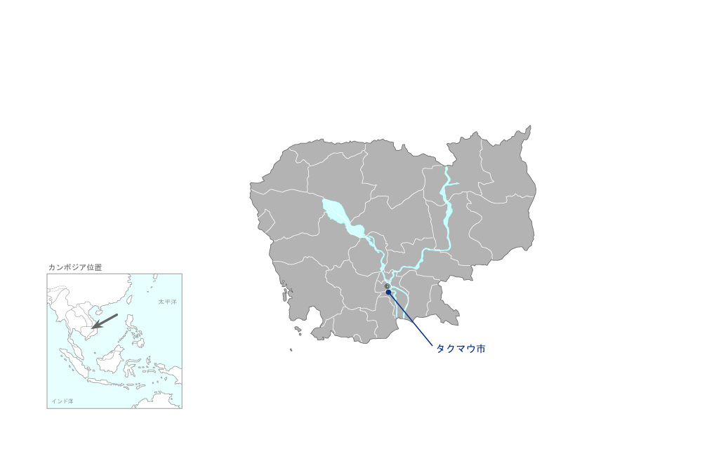 タクマウ上水道拡張計画の協力地域の地図
