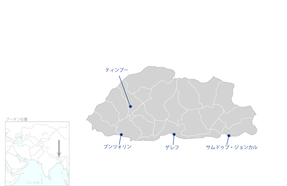 廃棄物管理改善計画の協力地域の地図