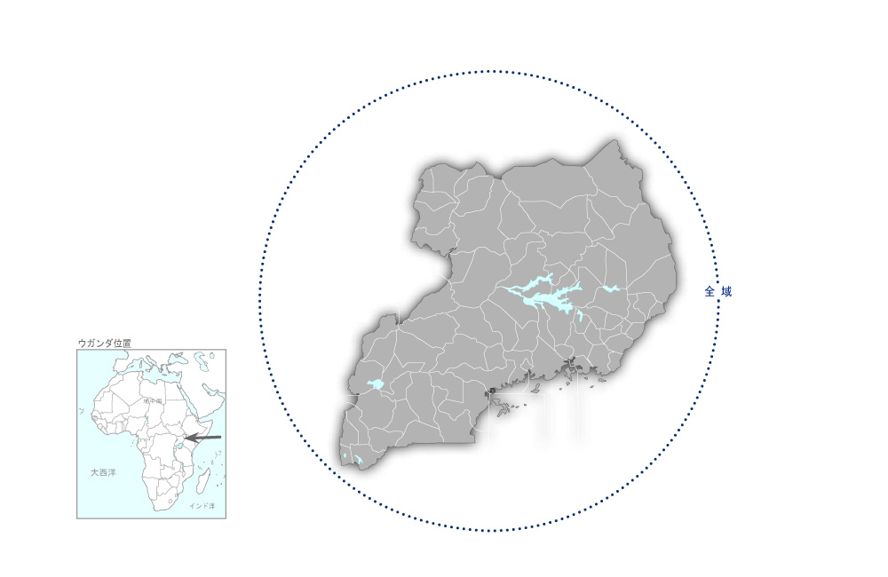 5S-CQI-TQMを通じた患者安全構築プロジェクトの協力地域の地図