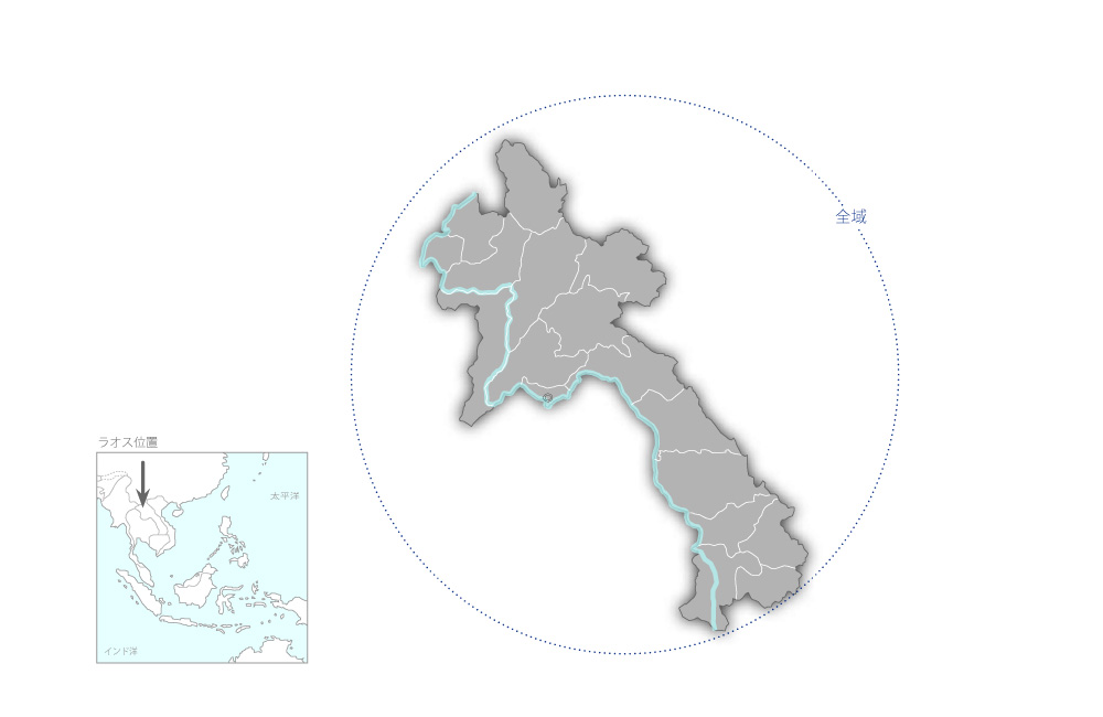 公共投資プログラム運営監理能力向上プロジェクトの協力地域の地図
