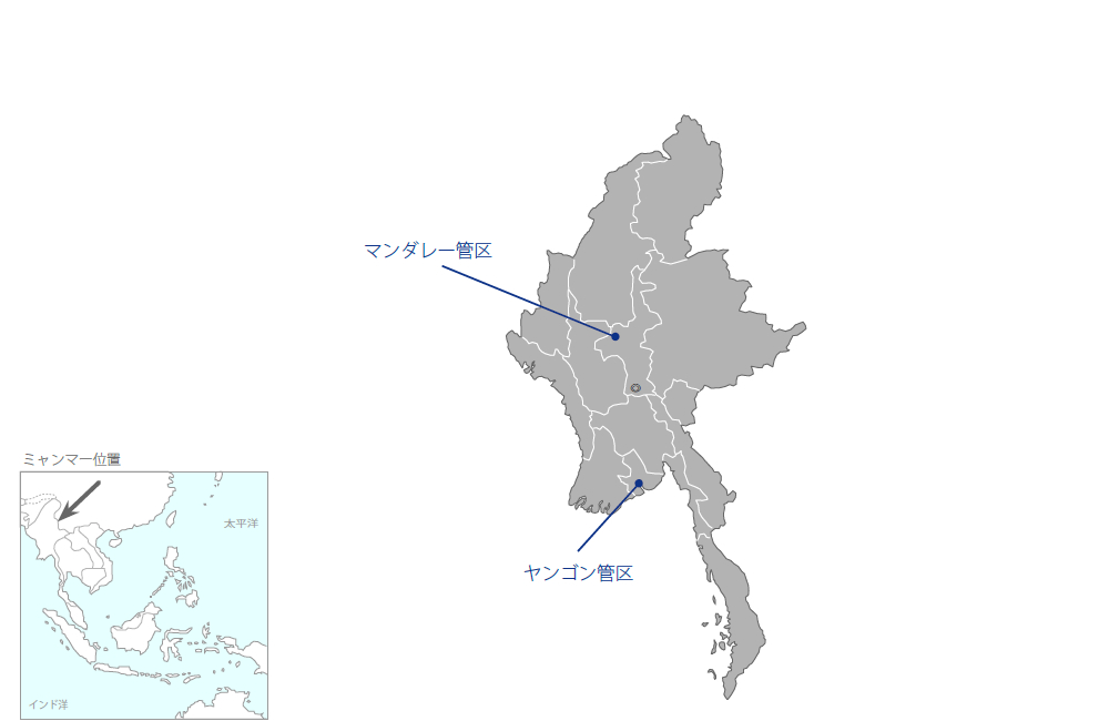 主要感染症対策プロジェクトの協力地域の地図