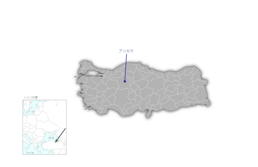 省エネルギープロジェクトの協力地域の地図
