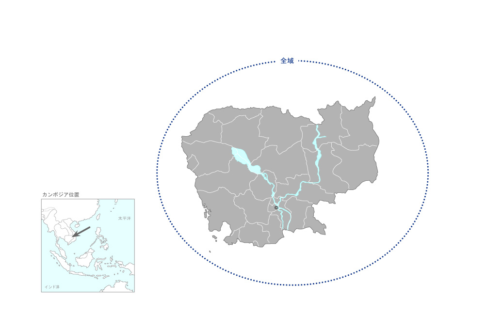 政府統計能力向上計画フェーズ2の協力地域の地図