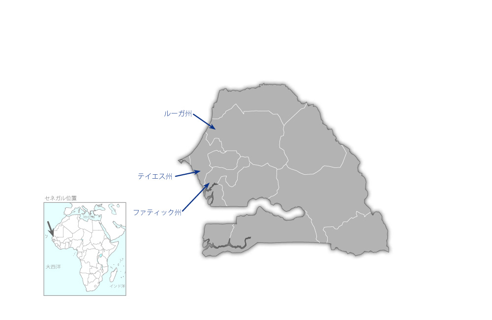 理数科教育改善プロジェクトの協力地域の地図