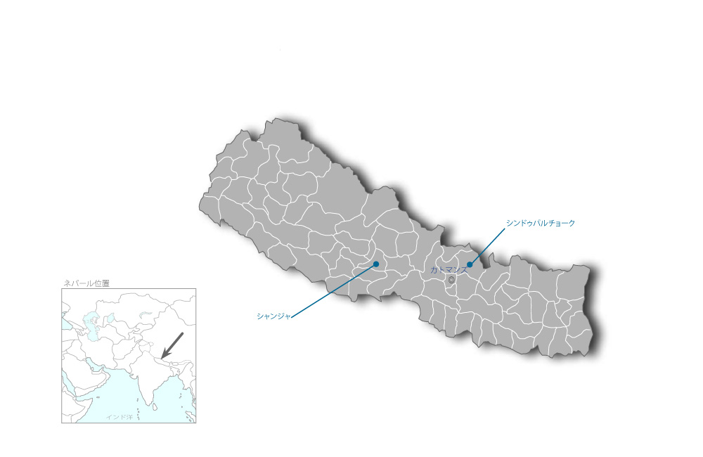 学校保健・栄養改善プロジェクトの協力地域の地図