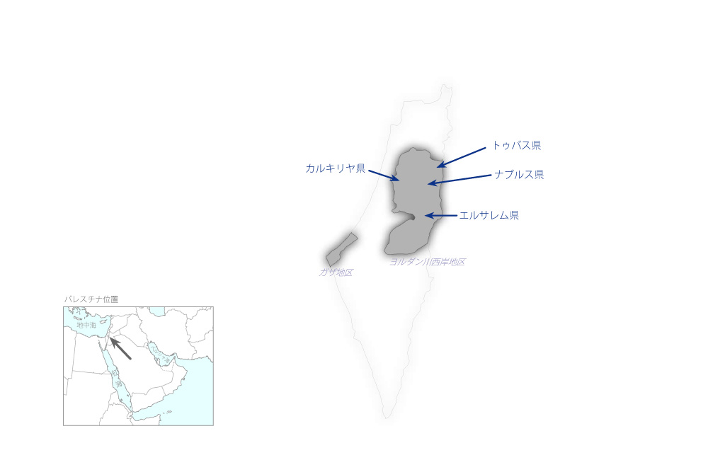 廃棄物管理能力向上プロジェクトフェーズ2の協力地域の地図