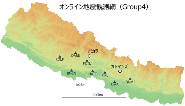 図1．プロジェクトで設置した観測点8ヶ所の位置