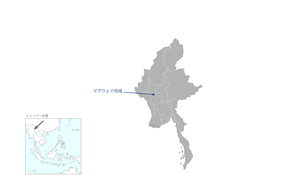 農村地域基礎保健サービス強化プロジェクトの協力地域の地図