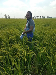 Ms. Lorna at rice farmer's field