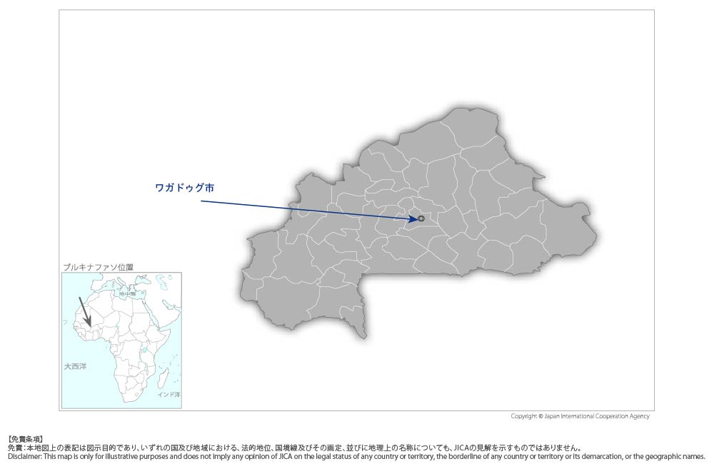 農業を通じた栄養改善プロジェクトの協力地域の地図