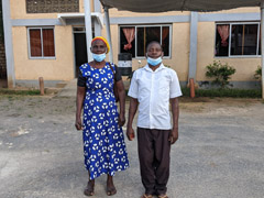 Mr Juma (right) interviewed and group member lady