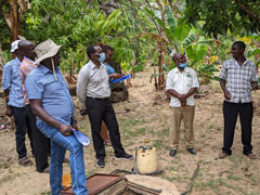 Participants visiting a SHEP farmer group
