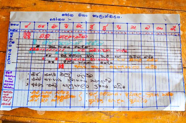 作成されたCrop calendar（Bulugahapitiya, Nuwaraeliya）