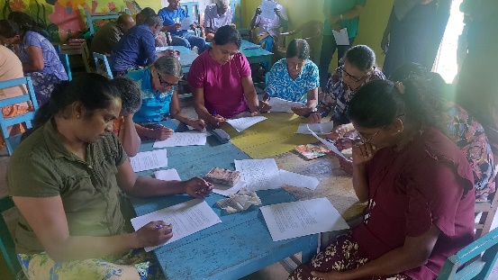 農家自身でベースライン調査に取り組む様子　（Hettipola、Badulla）