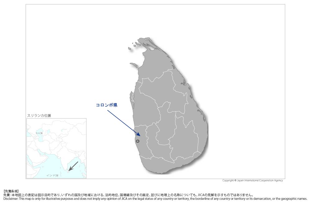 効果的な公共投資管理のための能力強化プロジェクトの協力地域の地図