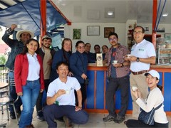 Group photo at a cafe run by the Women's Association Board of Directors
