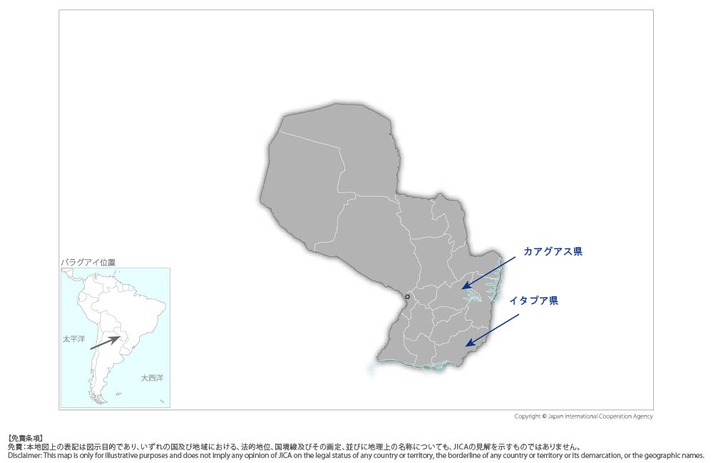 農牧バリューチェーン強化プロジェクトの協力地域の地図