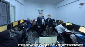ルクソール県支部スタッフ向けパソコン研修の様子(写真提供:Project for Capacity Development of UHI Policy Implementation)