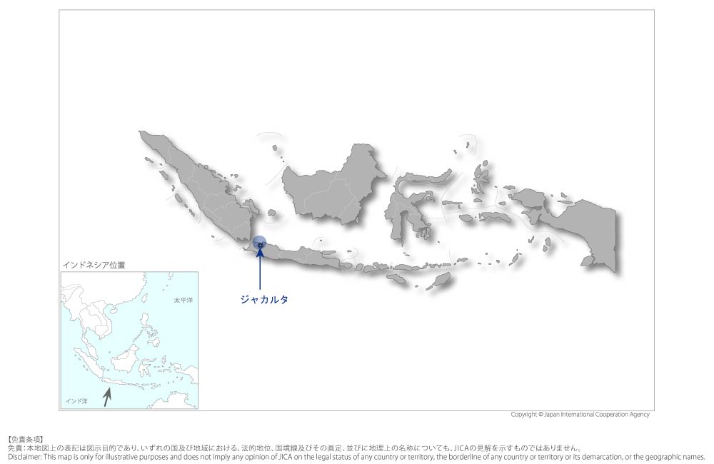 介護人材能力強化プロジェクトの協力地域の地図