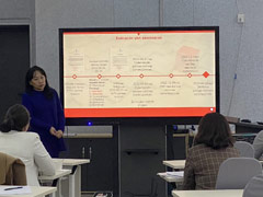 これまでの進捗について説明するWGメンバーの様子