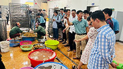 農協の加工施設を視察。（Quyet Thanh農協）