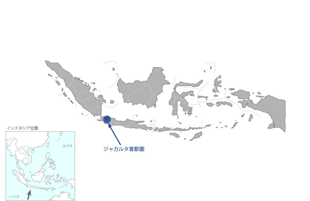 水銀管理能力強化プロジェクトの協力地域の地図