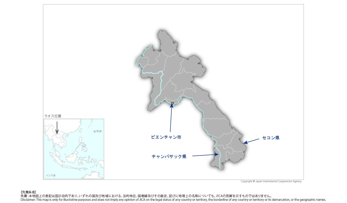 フードバリューチェーン強化プロジェクトの協力地域の地図