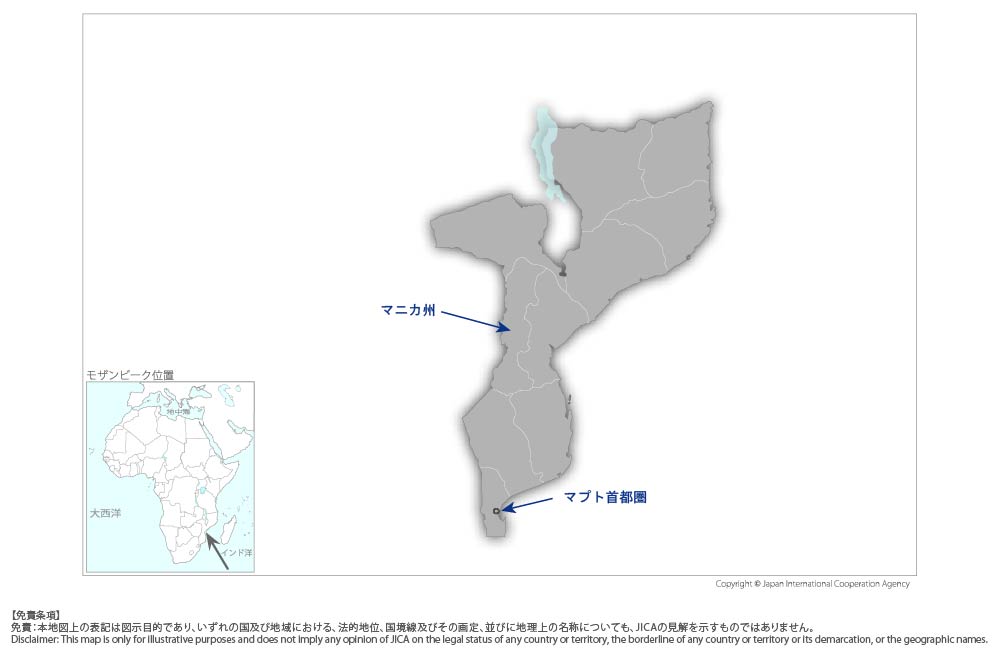 一村一品・カイゼンを通じた地場産業振興プロジェクトの協力地域の地図