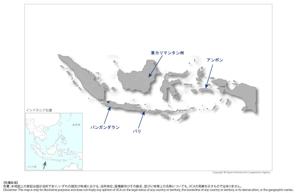 沿岸でのレジリエント社会構築のための新しい持続性システムの協力地域の地図